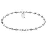 Lucardi - Dames Stalen kralenarmband - Zilverkleurig - 17 cm