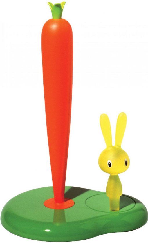 Alessi Bunny & Carrot - Tabletop Paper Towel Holder - Green, Multicolour - Thermoplastic Resin