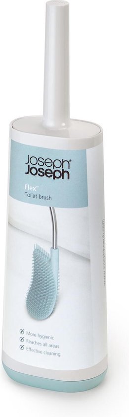 Joseph Joseph Badkamer Flex Smart Toiletborstel - Incl. houder - Creme/licht blauw