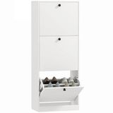HOMCOM Schoenenkast - Spaanplaat - 47L x 26B x 120H cm - Wit