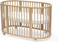 Stokke Sleepi Bed, Natural - Oval Crib for 0-5 Years - Adjustable, Stylish and Flexible - Sturdy Beechwood Frame