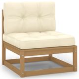 VidaXL Tuinbank Hout, Stof/Weefsel, Polyester Bruin