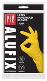 ALUFIX Economy Latex huishoudelijke handschoenen, 30 g, maat M, geel, 1 stuk
