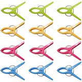Ram® 12 x strandhanddoekclips, grote Jumbo wasknijpers, plastic clips voor ligbedden, ligstoelen, zwembadstoelen en waskleding
