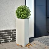 Maison Exclusive - Jardinières, 2 pièces, blanc, triangulaire, 40x34,5x75 cm, acier