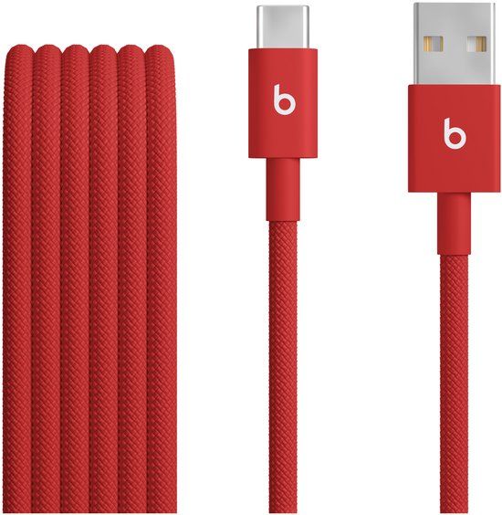 Apple Beats by Apple - USB-A naar USB-A Kabel - 1,5m - Geweven - Rood