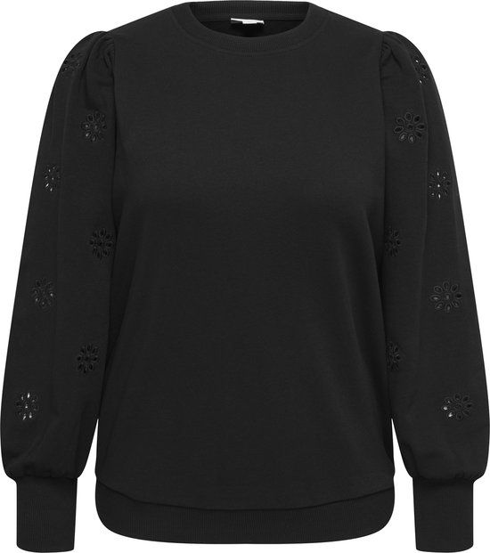 ONLY CARMAKOMA Dames Sweaters - Zwart - Katoen/Polyester - Maat 54