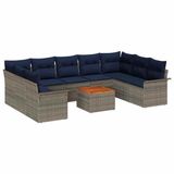 vidaXL Tuinbank Grijs en Marineblauw