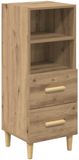 vidaXL Dressoir - Artisanaal - Eikenkleurig - 34 x 34,5 x 90 cm - Bewerkt Hout