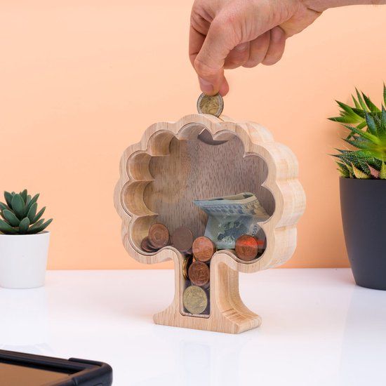 Kikkerland Geldboom Spaarpot 17,1x19x5cm - Ideaal voor vaderdag