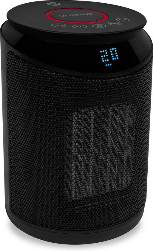 VONROC Elektrische kachel - ventilatorkachel - 2000W - keramisch - 3 standen - zwenkfunctie - LED display - thermostaat en timer - 20m2 - zwart