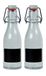Viva Haushaltswaren - 2 x kleine glazen fles 200 ml leeg met beugelsluiting van porselein om te vullen, als transparante sapfles en oliefles te gebruiken (incl. 2 etiketten)