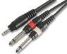 Pulse PLS00140 3,5 mm Stereo Jack naar 2x 6,35 mm (1/4 inch) Mono Jack Plug naar Plug Lead, 1,2m, Zwart