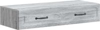 vidaXL Wandgemonteerde Zijtafel Grijs sonoma 87,5 x 34,5 x 17 cm