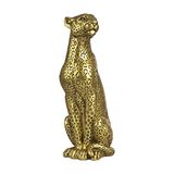 POLYDUKE Moderne Polyresin 11 "H Gouden Cheetah Beeldje Zitten Home Decor Realistische Antieke Klassieke Luipaard Hars Dier Ornament Standbeelden Woonkamer Decor Ornament Figuren