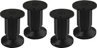 SOTECH 4 stuks Meubelpoten ALPHA verstelbare bankpoten zwart geanodiseerd, belastbaar tot 250 kg Hoogte: 80 mm