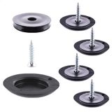 WAGNER QuickClick® kunststof meubelglijders, set van 4, om vast te schroeven, Ø 25 mm, Black Slim