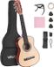 VEVOR Guitare classique, 780MM, Set de guitare classique pour débutants, avec cordes en nylon, housse, sangle, accordeur, cordes supplémentaires, médiators, capo, tilleul, pour débutants, naturel