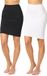 Merry Style Dames Onderrok - kort - elastisch - licht - Viscose - MS-MS10-204-UW - Zwart/Wit (2-Pack) - 4XL