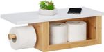 Merkloos Relaxdays WC rolhouder met plankje