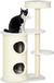 PawHut Arbre à chat, 100 cm, arbre d'escalade avec tonneau à gratter, arbre à chat, arbre à chat avec poteau en sisal et balle de jeu, meubles pour chat avec coussin, peluche, blanc crème