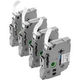 VEVOR Ruban d'étiqueteuse, Lot de 4, 12 mm, Noir sur Blanc, Compatible avec la plupart des étiqueteuses Brother P-Touch, Impressions nettes, Résiste à la décoloration, Rechange pour rubans Brother TZe-231