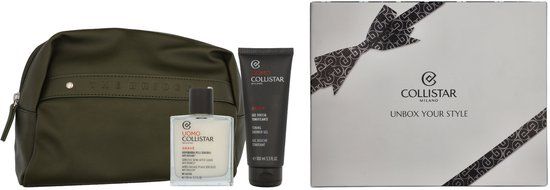 Collistar Uomo Set 200 ml - Aftershave Sensitive Skin 100 ml / Mini Toning Shower Gel 100 ml / Pouch