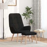VidaXL Relaxstoel met voetenbank stof zwart