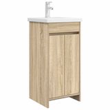 vidaXL Badkamermeubel met Wasbak Sonoma Eiken 42 x 40 x 84,5 cm