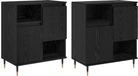 vidaXL Dressoirs 2 stuks zwart eiken 120 x 35 x 70 cm