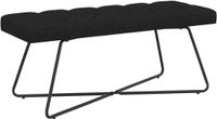 vidaXL Bank met knopen tufting Zwart 110 x 40 x 46 cm Stof