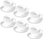 Wilmax tasses à expresso avec soucoupe, 75 ml, set de 6, blanc, en porcelaine