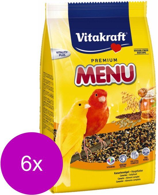 VITAKRAFT Kanarie Premium Menu - Vogelvoer - 6 x 500 g