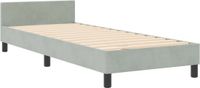 vidaXL Boxspringbed met hoofdeinde, lichtgrijs, 80 x 200 cm, fluweel