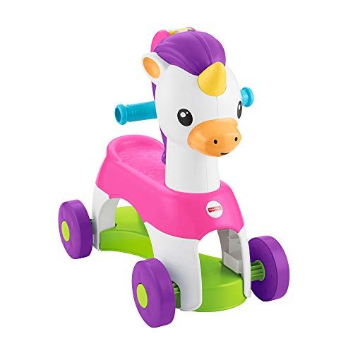 Fisher-Price Eenhoorn met muziek, speelgoed om te wandelen met tonen en sets, Franse versie voor baby's vanaf 12 maanden GLM37