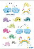 HERMA glitter stickers Onder Water & Strand, zelfklevend, 2 vel à 14 stickers