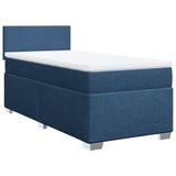 vidaXL Boxspringbed met matras, blauw, 100x200 cm, met stoffen bekleding