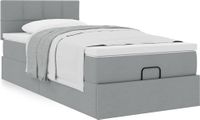 Maison Exclusive - Cadre de lit ottoman avec matelas, gris clair, 90x190 cm, textile