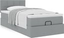 Maison Exclusive - Cadre de lit ottoman avec matelas, gris clair, 90x190 cm, textile