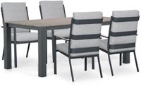 Lifestyle Garden Furniture Lecce/Valley Dining Loungeset 4 personen Aluminium Grijs-antraciet inclusief kussen