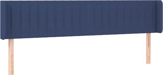 vidaXL Hoofdbord met randen 203x16x78/88 cm stof blauw