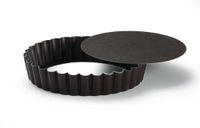 Gobel 110 mm niet-Stick ronde gekartelde taartvorm losse basis, set van 12, bruin