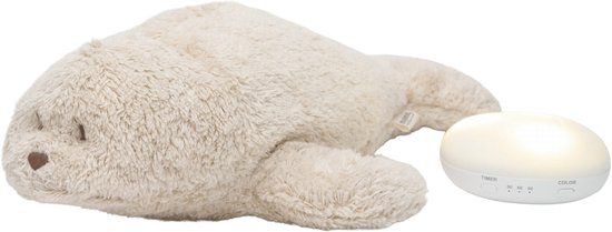 Moonie The Humming Seal Slaapknuffel - Zeehond knuffel met geluid & licht - Sand