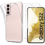 Phonillico® Case for Samsung S22 5G and 2 Tempered Glass Screen Protectors