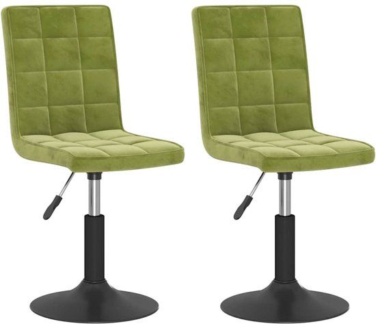 vidaXL Eetkamerstoelen draaibaar 2 st fluweel lichtgroen