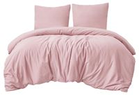 TRANKIELO® - Ensemble de literie 200 x 220 cm - 3 pièces - Microfibre - Rose - Taies d'oreiller incluses