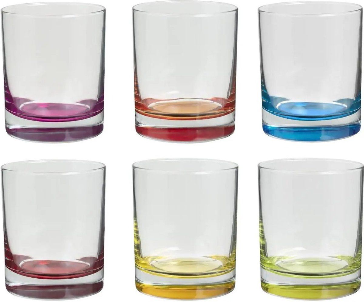 Secret de Gourmet Colori Tumbler Glazen Set - 12x 300ml - Multi