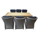 AVH-Collectie Marina lounge Krista dining tuinset 240x100xH77,5 cm 7-delig grijs verstelbaar