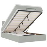 vidaXL Ottoman Bed with Mattress and LEDs 120x200 cm Velvet Light Grey
