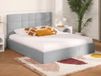 Vente-unique Lit avec rangement tissu gris clair 180 x 200 cm (Super King Size Bed)